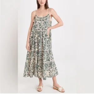 The Great. The Breeze Low-Back Tiered Maxi Dress 1/Small