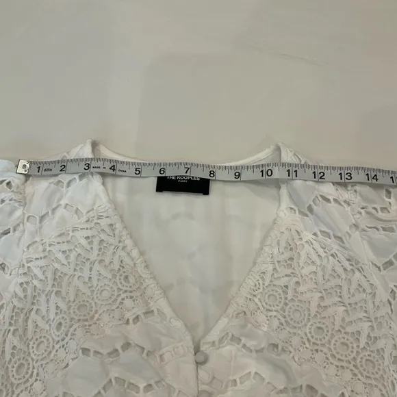 The Kooples Embroidered Lace Mini Dress Cotton in White Size 3