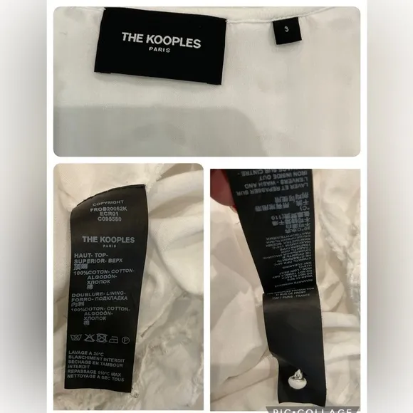 The Kooples Embroidered Lace Mini Dress Cotton in White Size 3