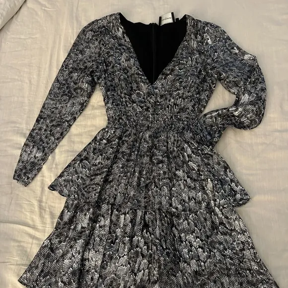The Kooples Silver Leopard Metallic Dress (D4)