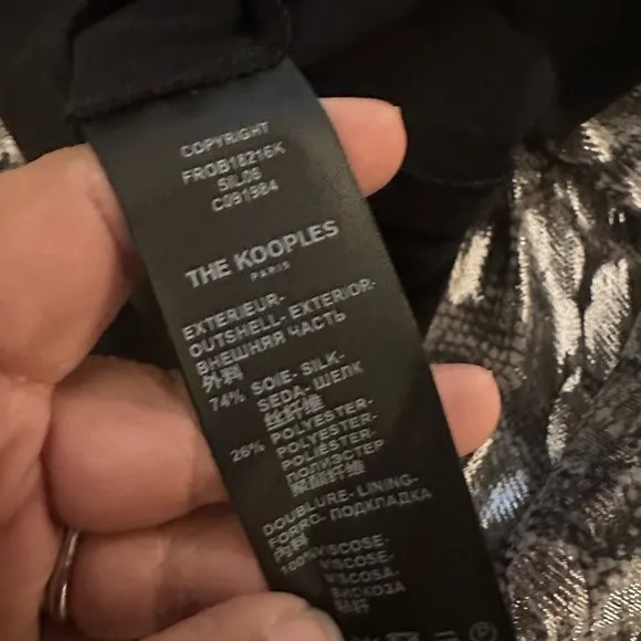 The Kooples Silver Leopard Metallic Dress (D4)