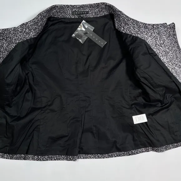 THEORY Womans Blazer Skirt Set NEW Black Purple Grey White Skirt Suit Size 8