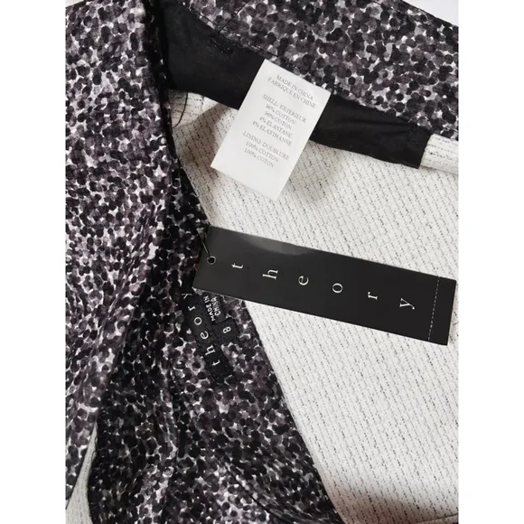 THEORY Womans Blazer Skirt Set NEW Black Purple Grey White Skirt Suit Size 8
