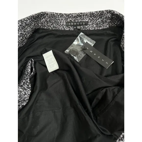 THEORY Womans Blazer Skirt Set NEW Black Purple Grey White Skirt Suit Size 8