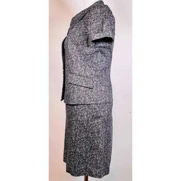 THEORY Womans Blazer Skirt Set NEW Black Purple Grey White Skirt Suit Size 8