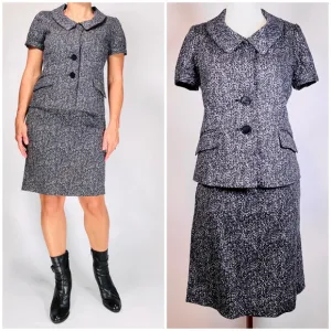 THEORY Womans Blazer Skirt Set NEW Black Purple Grey White Skirt Suit Size 8