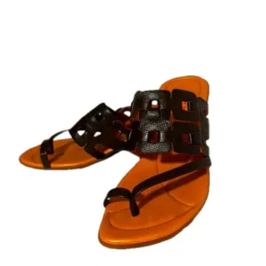 Think! Leather vintage Y2K heeled cage sandals flip flop 36