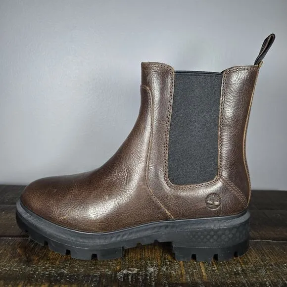 Timberland Cortina Valley Womens Size 8.5 Leather Chelsea Boots Brown Black