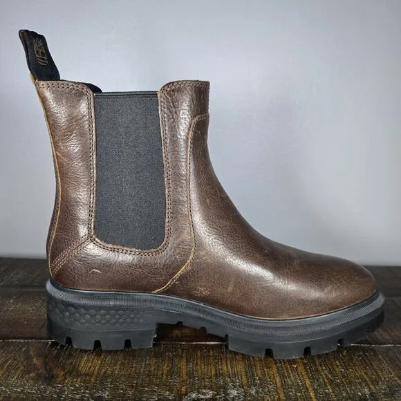 Timberland Cortina Valley Womens Size 8.5 Leather Chelsea Boots Brown Black