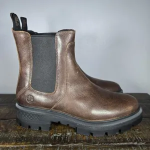 Timberland Cortina Valley Womens Size 8.5 Leather Chelsea Boots Brown Black