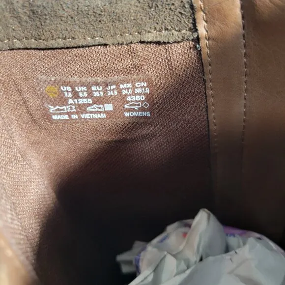Timberland EK Savin Hill Tall Medium Shaft Brown Riding Boots A1255 Women's 7.5