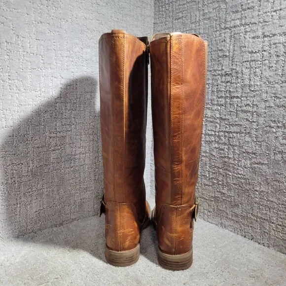 Timberland EK Savin Hill Tall Medium Shaft Brown Riding Boots A1255 Women's 7.5