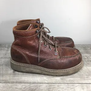 Timberland Pro 88559 Men Barstow Wedge Alloy Toe Work Brown Leather Boots Size 8