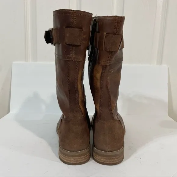 Timberland Savin Hill Brown Leather Equestrian Combat Lace Up Tall Boots Size 7