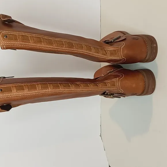 Timberland Savin Hill-Tall Leather Boots -w/ Zippers --British Tan - 7 women's