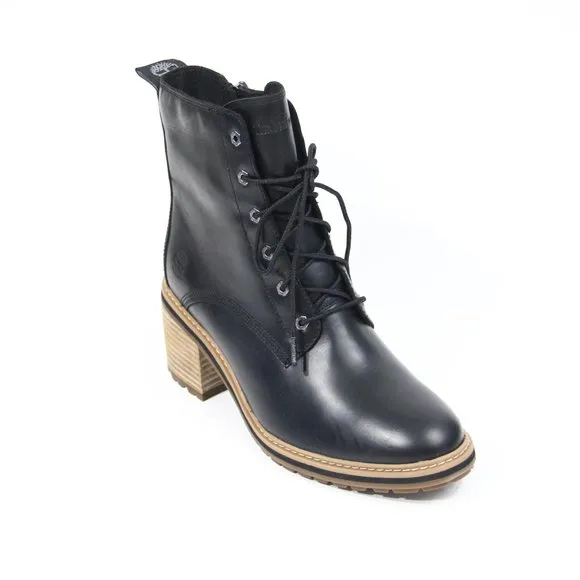 Timberland Sienna Lug Sole Boots New Women Black Leather 9.5
