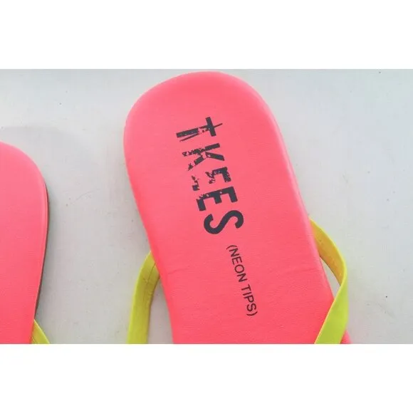 Tkees Neon Sandals Flip Flops Shoes Slip On Leather Women's Shoes Sz 10