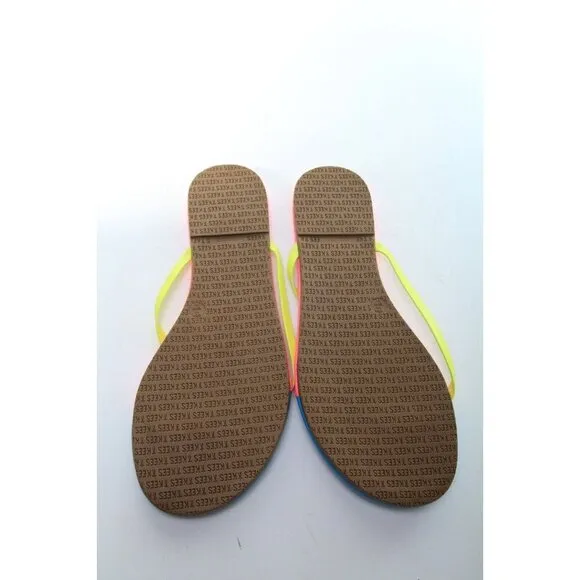 Tkees Neon Sandals Flip Flops Shoes Slip On Leather Women's Shoes Sz 10