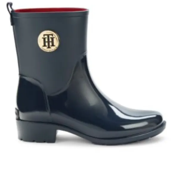 Tommy Hilfiger  Short Kippa Rain Boots in Navy Size 10 NEW