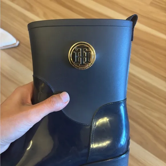 Tommy Hilfiger  Short Kippa Rain Boots in Navy Size 10 NEW