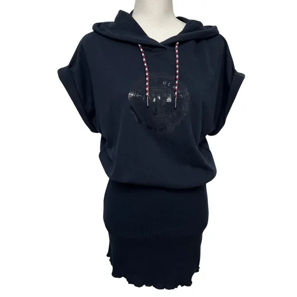 Tommy Hilfiger Women's French Terry Short Sleeves Hoodie Sneaker Dress SZ M NWT