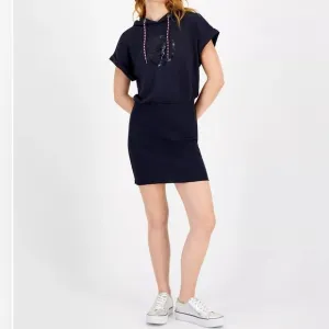 Tommy Hilfiger Women's French Terry Short Sleeves Hoodie Sneaker Dress SZ M NWT