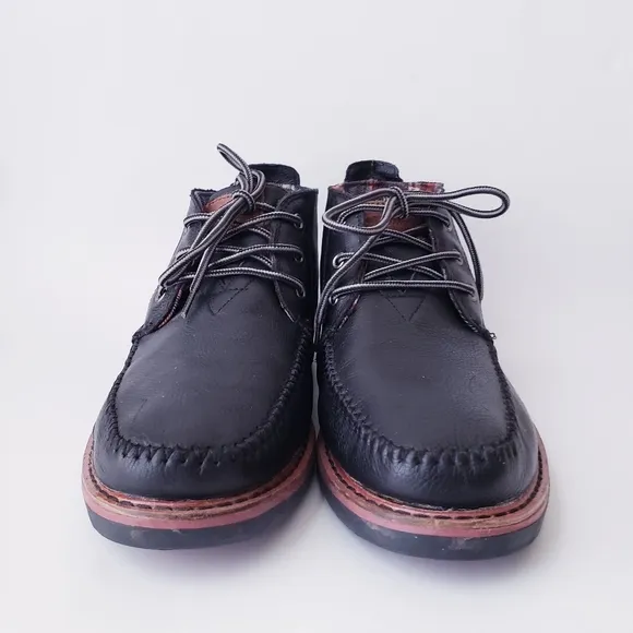 Toms Black Leather Lace-up Boots