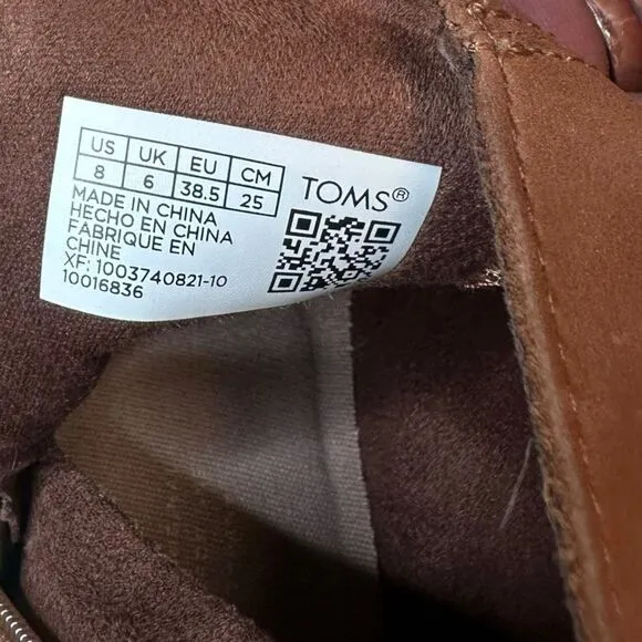 TOMS Women’s Dark Ember Oiled Nubuck Suede/Leather Zip Raven Wedge Ankle Booties
