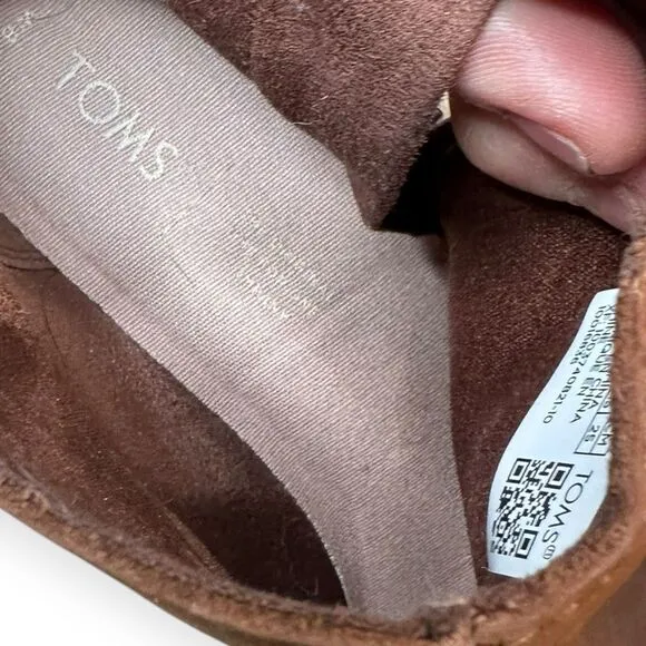 TOMS Women’s Dark Ember Oiled Nubuck Suede/Leather Zip Raven Wedge Ankle Booties