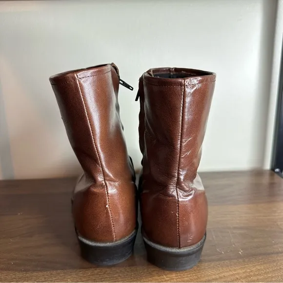 Tony Lama Brown Leather Short Boots Sz 11 EE