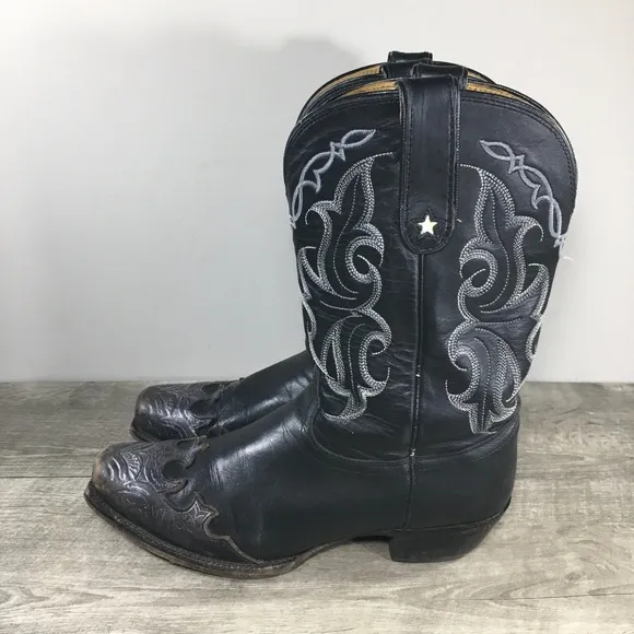 Tony Lama Womens (VF3033) Vaquero 11” Black Vail Western Cowgirl Boots Size 10
