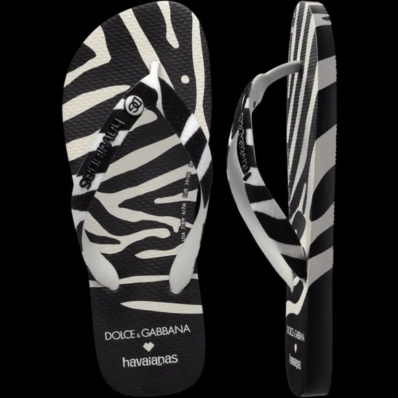 Top Havaianas Dolce&amp;Gabbana Flip Flops Trendy 2024 Zebra sandals