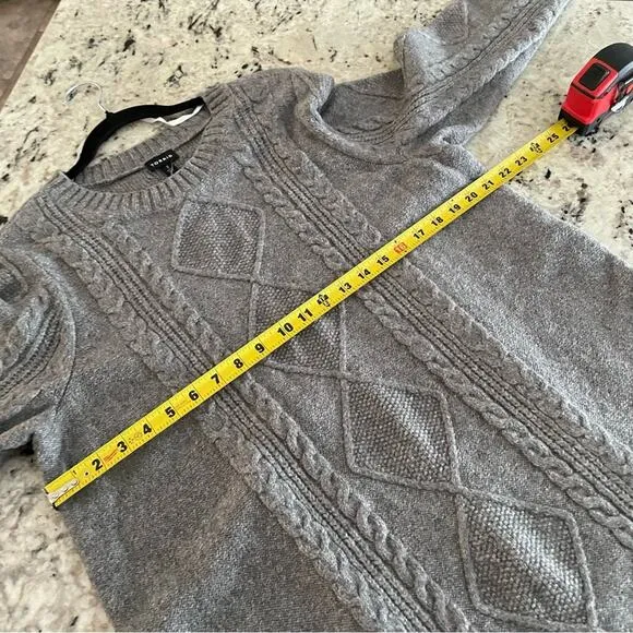 Torrid Heather Grey At The Knee Sweater Cable Dress 2X NWT 41025232