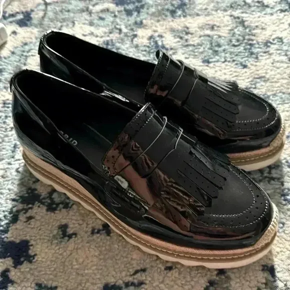 Torrid vegan patent leather platform penny loafer 12ww NWOB
