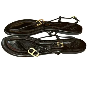 Tory Burch Black Leather Sandals Size 10
