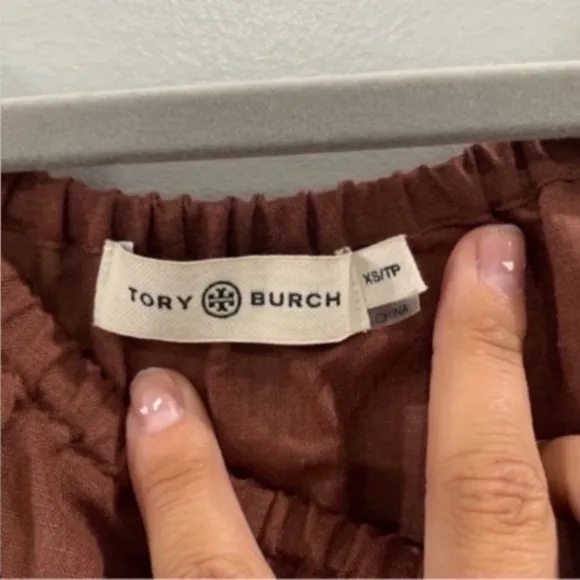 Tory Burch Dress Beach Midi Tiered in Dark Rust Brown