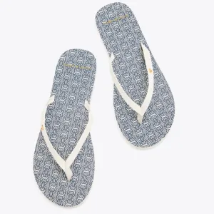 Tory Burch Gemini Link Leather Flip Flop Sandals