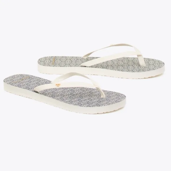 Tory Burch Gemini Link Leather Flip Flop Sandals