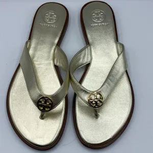 Tory‎ Burch Gold BentonLeather Flip Sandals *see note*