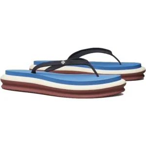 Tory Burch Layered flip flops slip on sandals size 9 blue &amp; cream