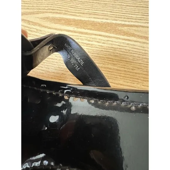 TORY BURCH Miller Black Patent Leather Flip Flop Sandals Women Size 7 M