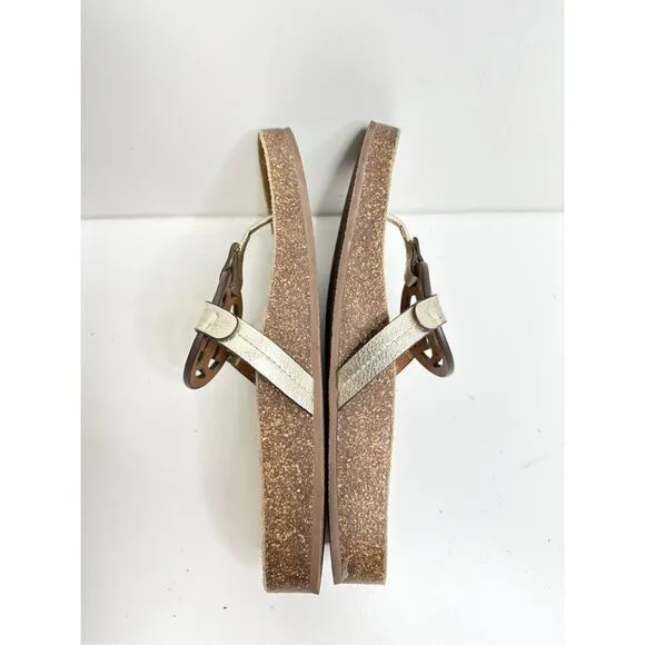Tory Burch Miller Cloud Sandals Womens Size 9 Spark Gold With Medallion