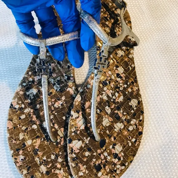 Tory Burch Stylish Silver Sandals for Women