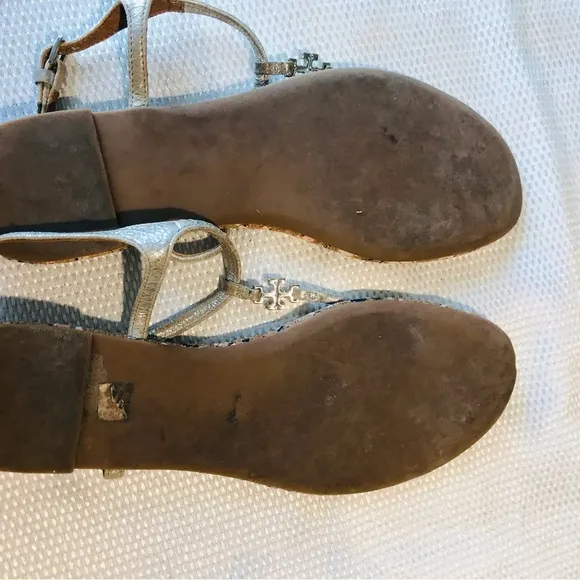 Tory Burch Stylish Silver Sandals for Women