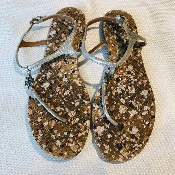 Tory Burch Stylish Silver Sandals for Women