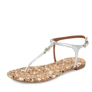 Tory Burch Stylish Silver Sandals for Women