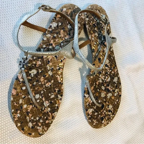 Tory Burch Stylish Silver Sandals for Women