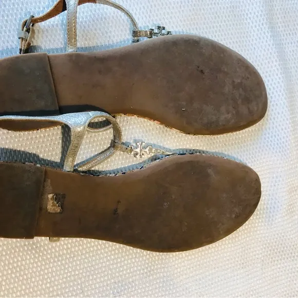 Tory Burch Stylish Silver Sandals for Women