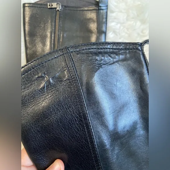 Tory Burch tall black boots leather women’s size 8