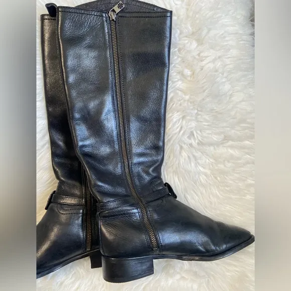 Tory Burch tall black boots leather women’s size 8